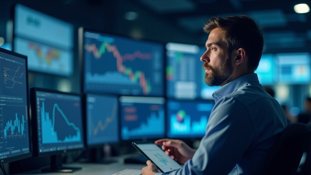 Photo d'une salle de réunion à la Banque Centrale Européenne avec des écrans affichant des données économiques